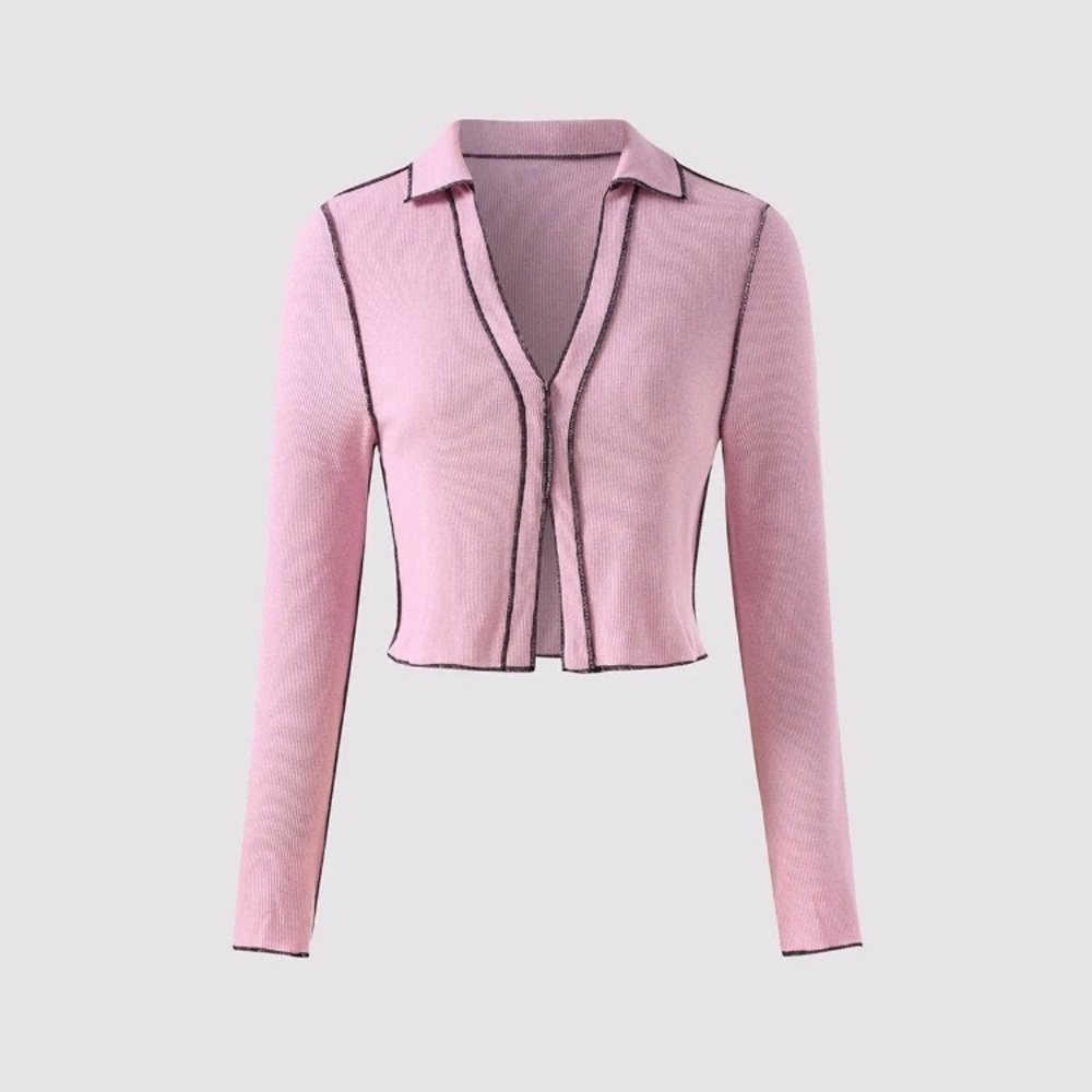 solid patchwork lapel colar blouse size small